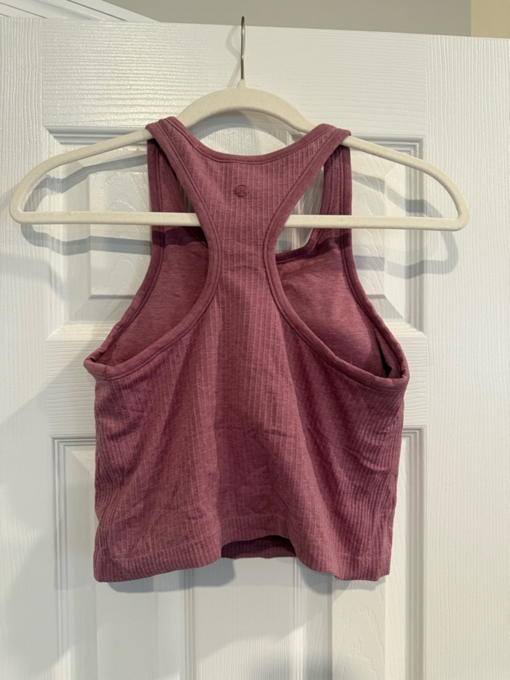 Lululemon Ebb to Street Racerback Crop Tank – Ribbed Mauve Pink
